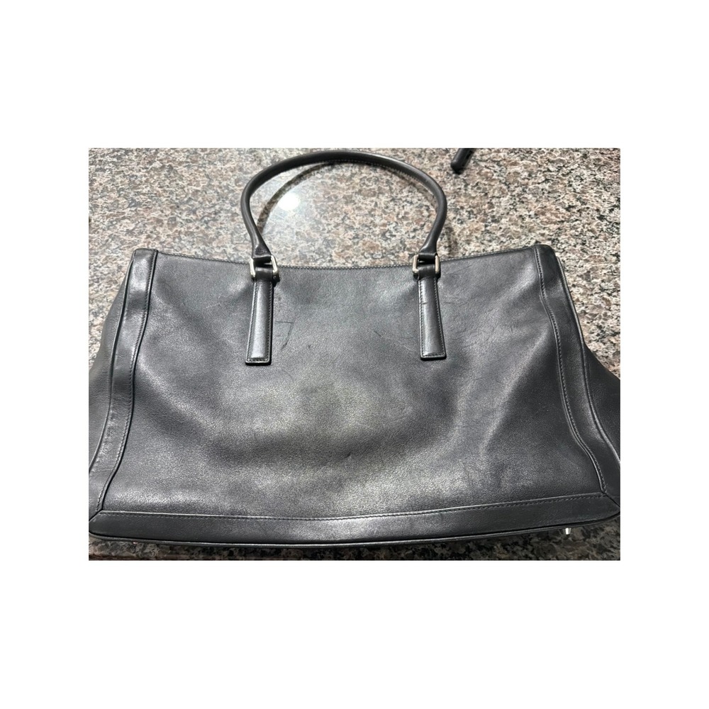 Vintage Coach Black Leather Bon Bus Satchel (Style 9426)